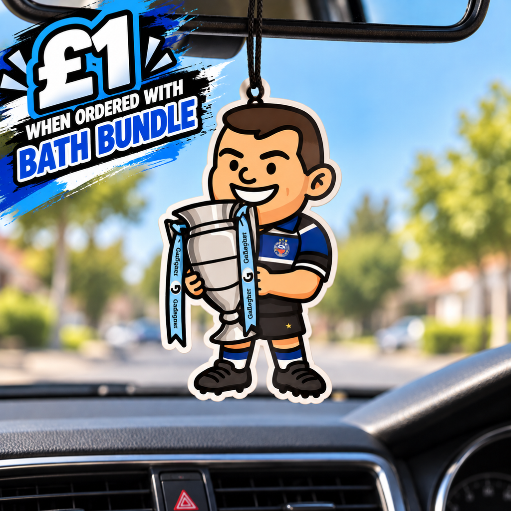 Blue, Black & White No. 9 Rugby Air Freshener