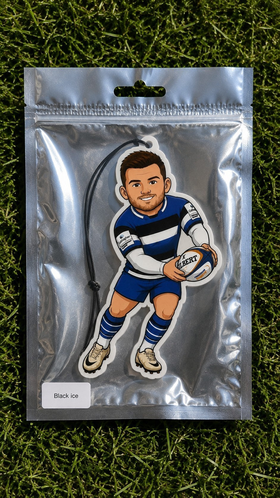 Blue, Black & White No. 9 Rugby Air Freshener