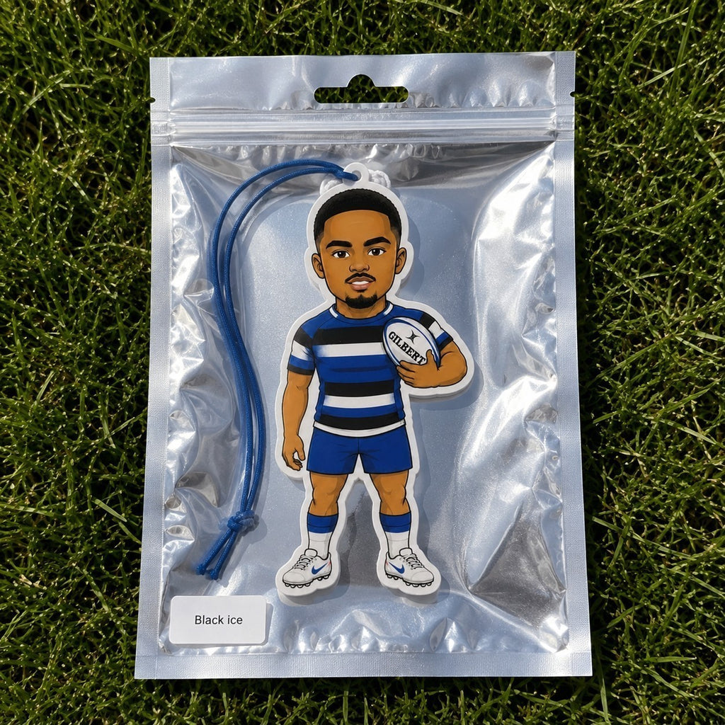 Blue, Black & White No. 12 Rugby Air Freshener