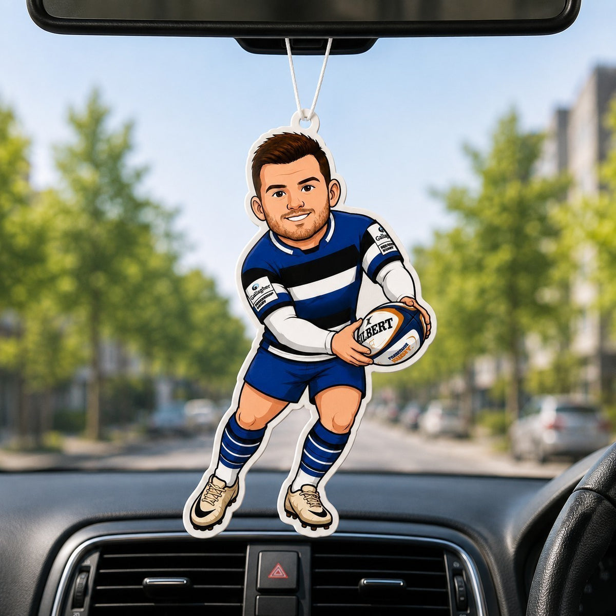 Blue, Black & White No. 9 Rugby Air Freshener