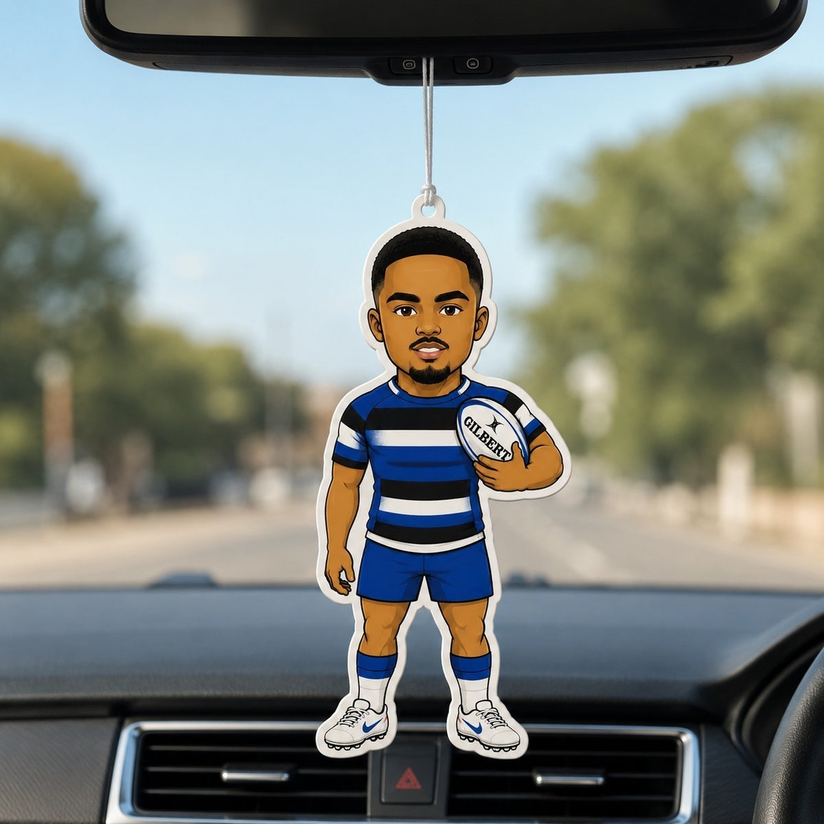 Blue, Black & White No. 12 Rugby Air Freshener